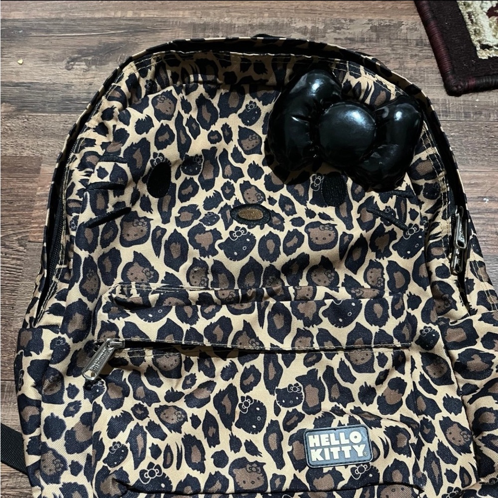 leopard cheetah print hello kitty backpack